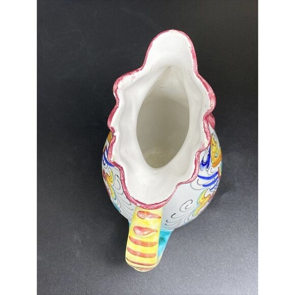 Williams Sonoma Rooster Pitcher 8.5" Deruta Ceramic Grande Cuisine Italy Dragon - Picture 4 of 7